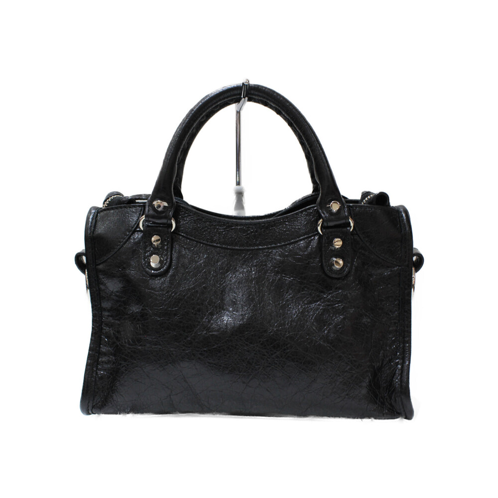BALENCIAGA City Leather Black Handbag Shoulder Bag Strap Mirror - Picture 4 of 7
